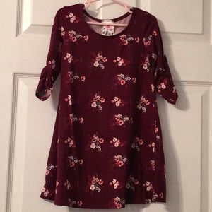 Burgundy floral dress